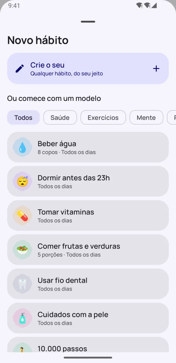 Comece em segundos com 40 modelos