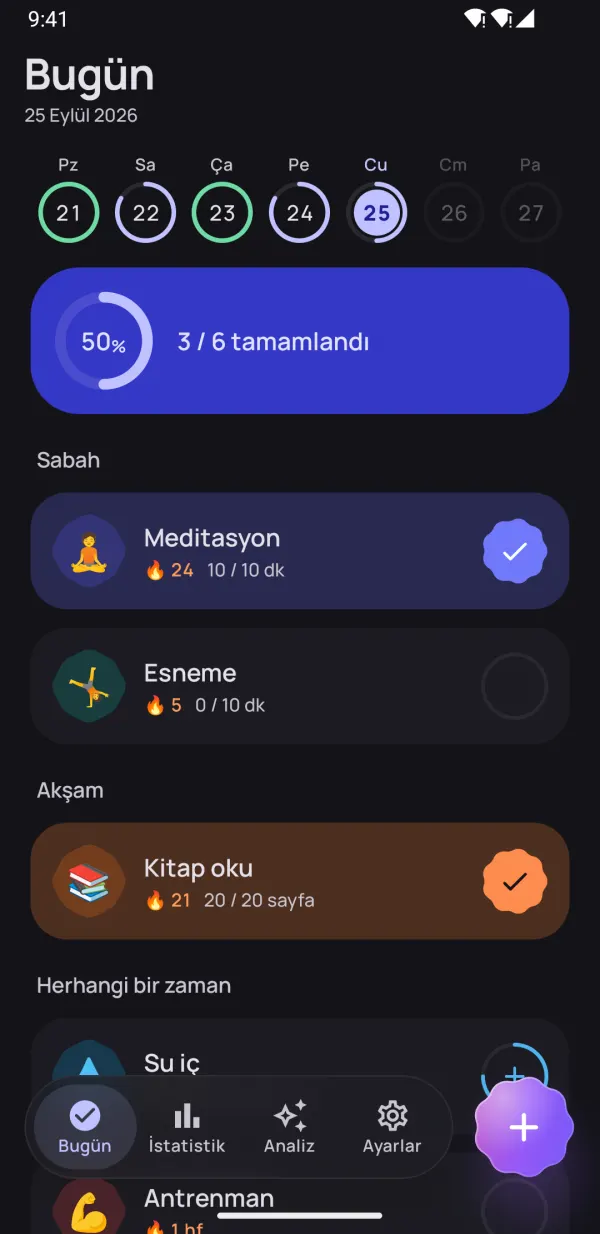 Kalıcı alışkanlıklar edin